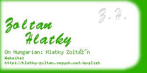 zoltan hlatky business card